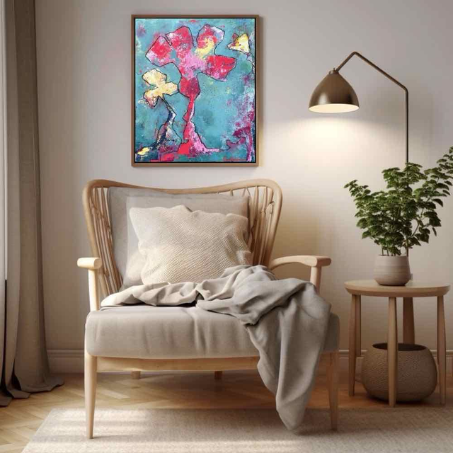 Fière d’être belle, 45x55x2,1cm, Œuvre de l’artiste Eva Chesneau, sur TOILE, bords peints, prêt à être accroché, sans cadre