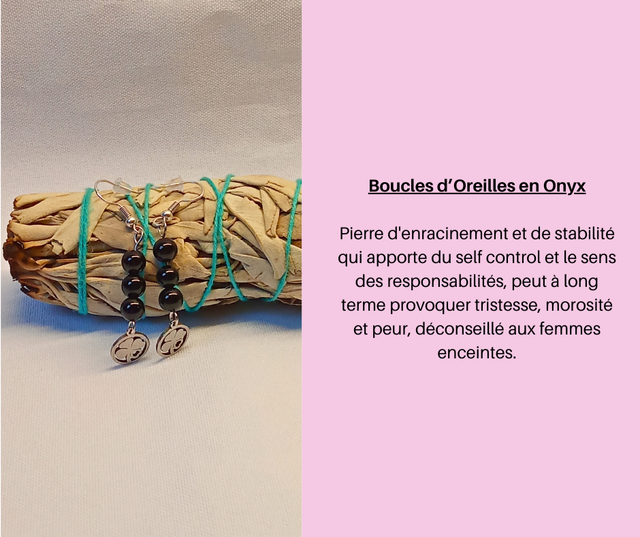 10- Boucles d'oreilles en Onyx