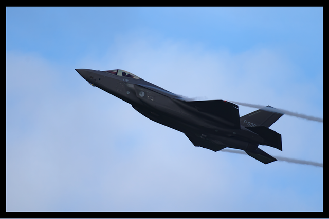 A4 Dutch F-35A Fighter Jet - Photoprint Framed