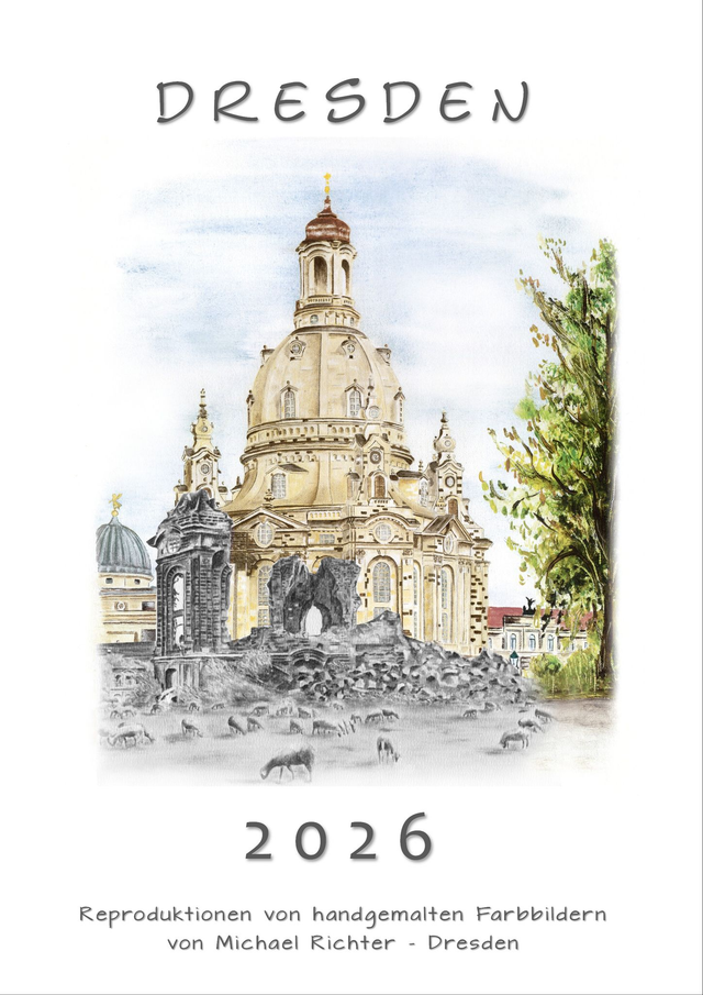Dresden Kalender 2026 Acryl auf Leinwand