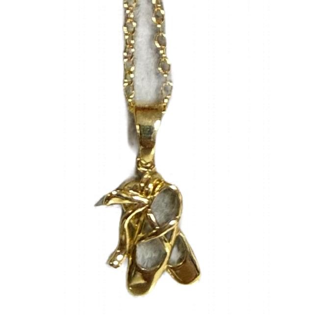 Gold Ballet Shoes Necklace