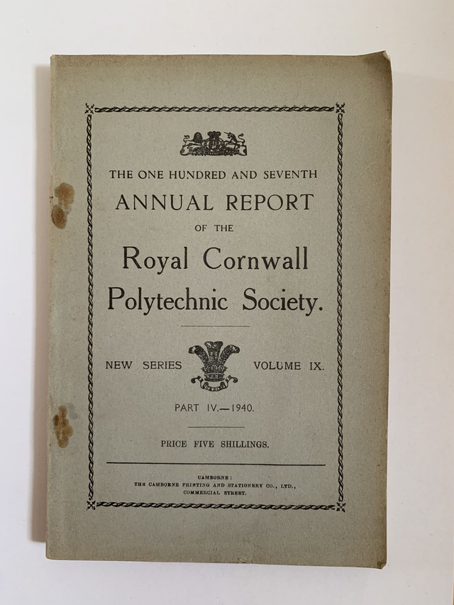 Annual Report of the Royal Cornwall Polytechnic Society 1940