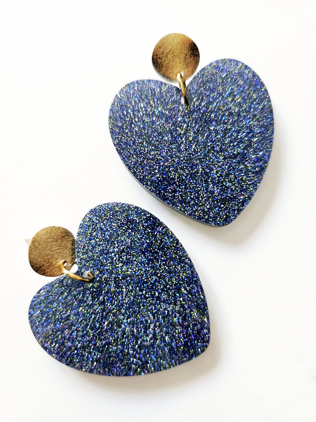 KISS'KISS bleu fines paillettes colorées 