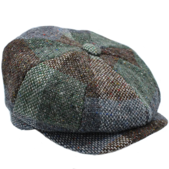 Irish Tweed Newsboy Cap - Rustic Patchwork by Heather Hats