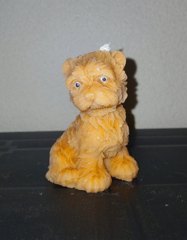 BeaCrea au plaisir d'offrir, les bougies fondantes, vous propose cette magnifique bougie parfumé  le chien
parfums citronnelle 
Prix : 8€