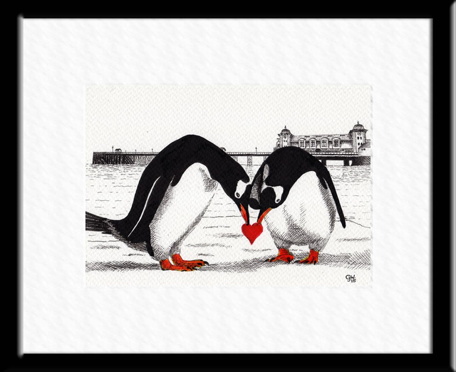 Gentoo pier heart - 10" x 8"