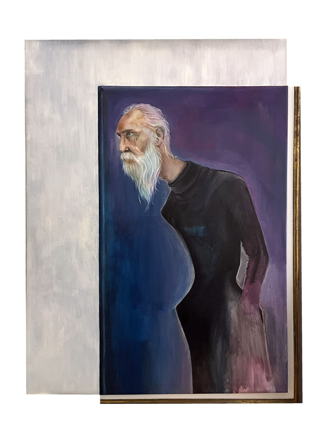 A 42x70 cm painted canvas on a 60 x 80 cm canvas