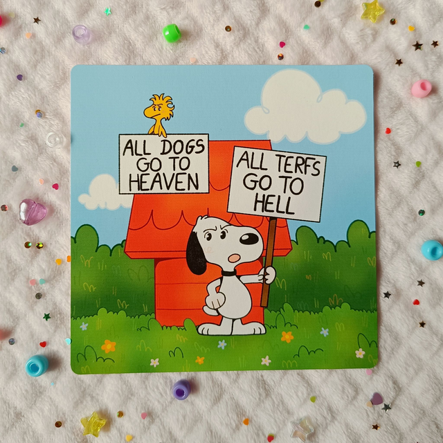 Snoppy against terfs print 