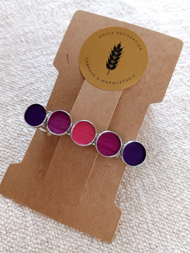 Barrette à cheveux argentée - Camaïeu rose