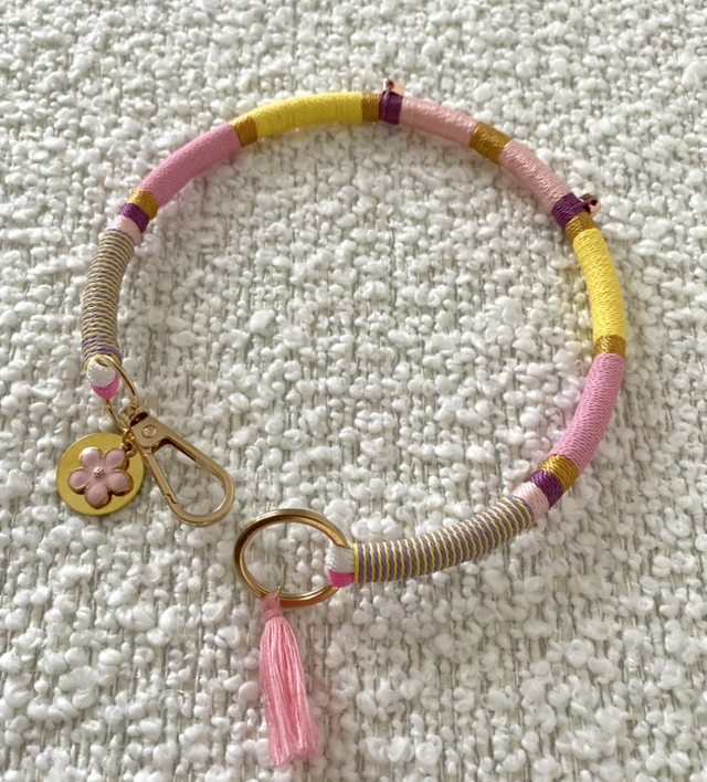 Collier bijou jaune rose