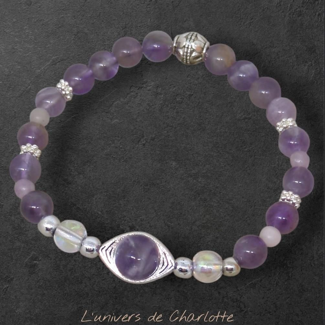 Bracelet glam "Améthyste" 6mm BR-134