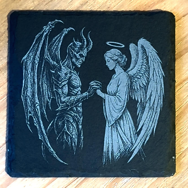 The Eternal Bond - Laser Engraved Slate Coaster