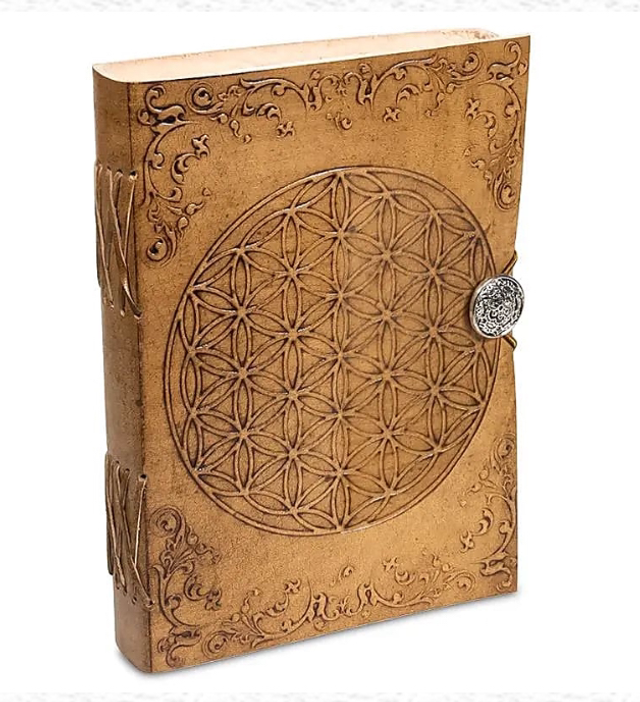 Carnet de note Fleur de vie - avec couverture en cuir