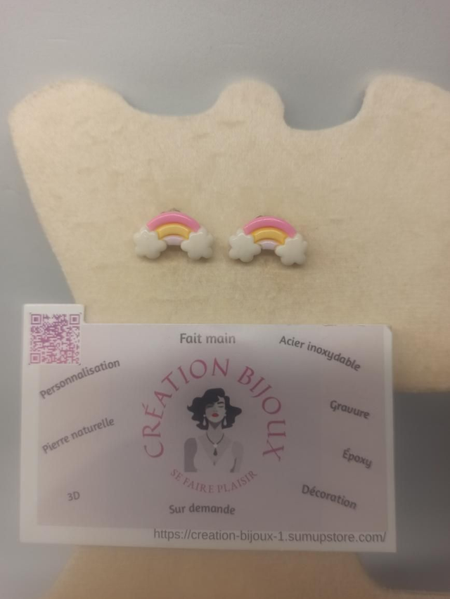 Boucle d'oreille Arc en ciel 
