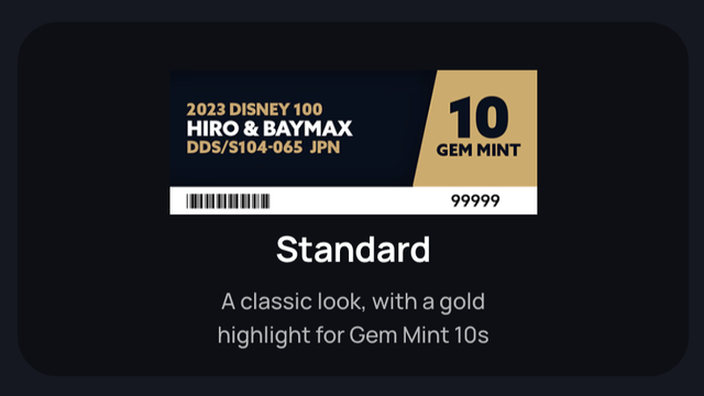 Ace Grading Standard Label