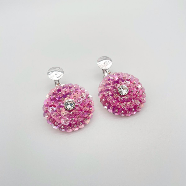 Boucles d’oreilles (clips) ZINNIA - ROSE Ø30mm