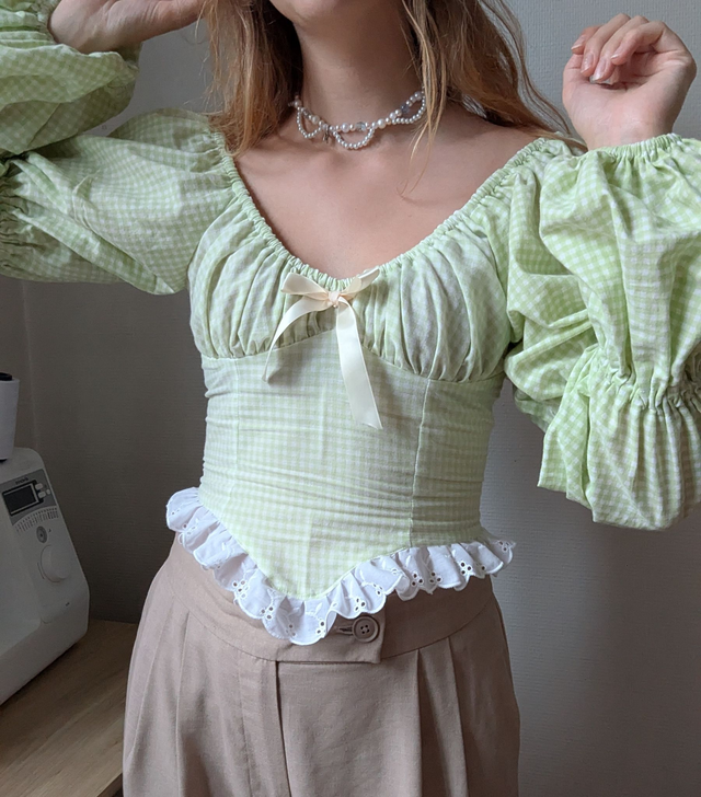 Top Coquette - manches longues bulle