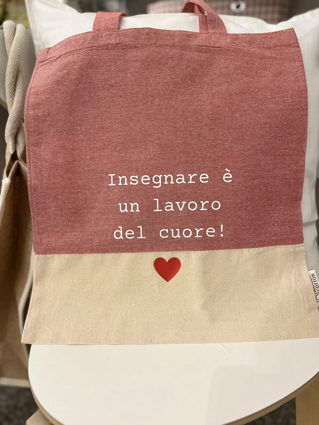 Borsa tela "Insegnare è un lavoro del cuore"