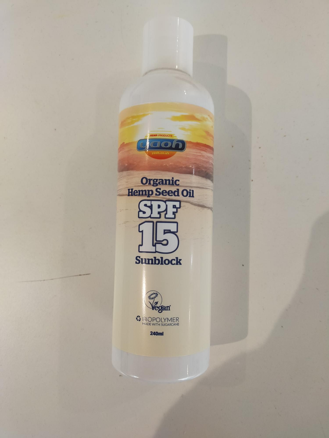 Hemp Seed Oil SPF-15 Sunblock 240ml – In a biopolymer made with sugarcane bottle yao-1109