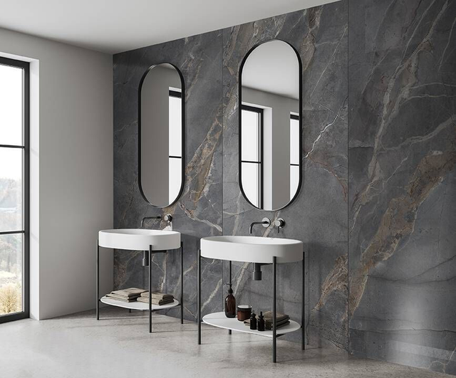 Wandpaneele wasserfest Velvet Marble 123x280 Grau