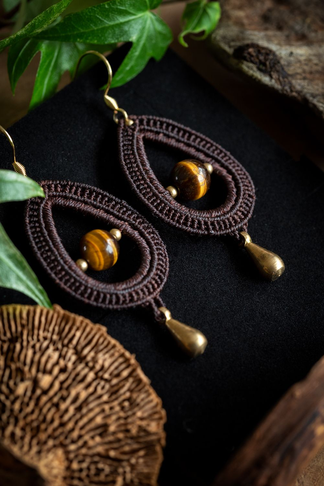 Aura - Boucles d'oreilles Œil de tigre