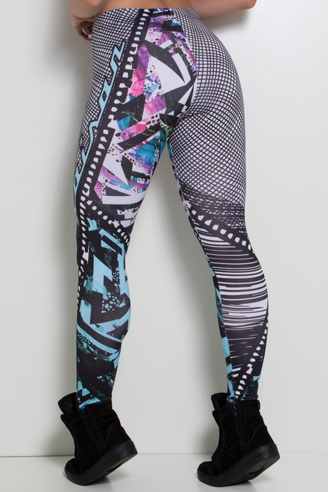 Calça Legging Sublimada Grafite Colorido | Kaisan