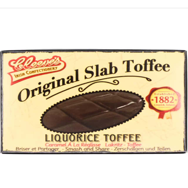 Slab liquorice toffee