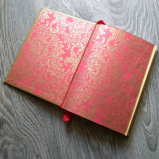 Grimoire simili cuir rouge &amp; or