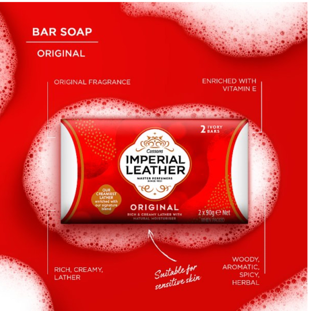 Soap, Imperial Leather Original Bar Soap 2 x 90g