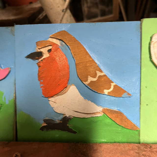 Red Robin wooden postcode