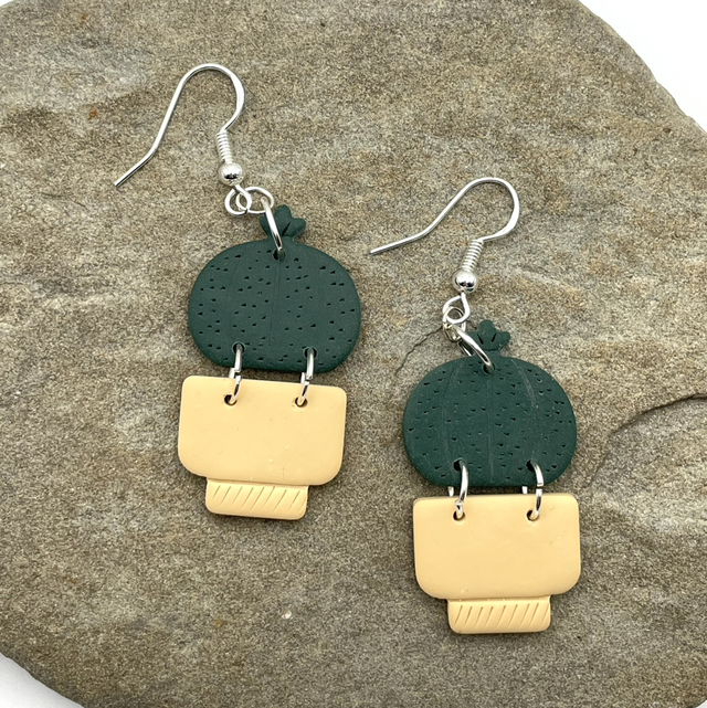Barrel cactus earrings