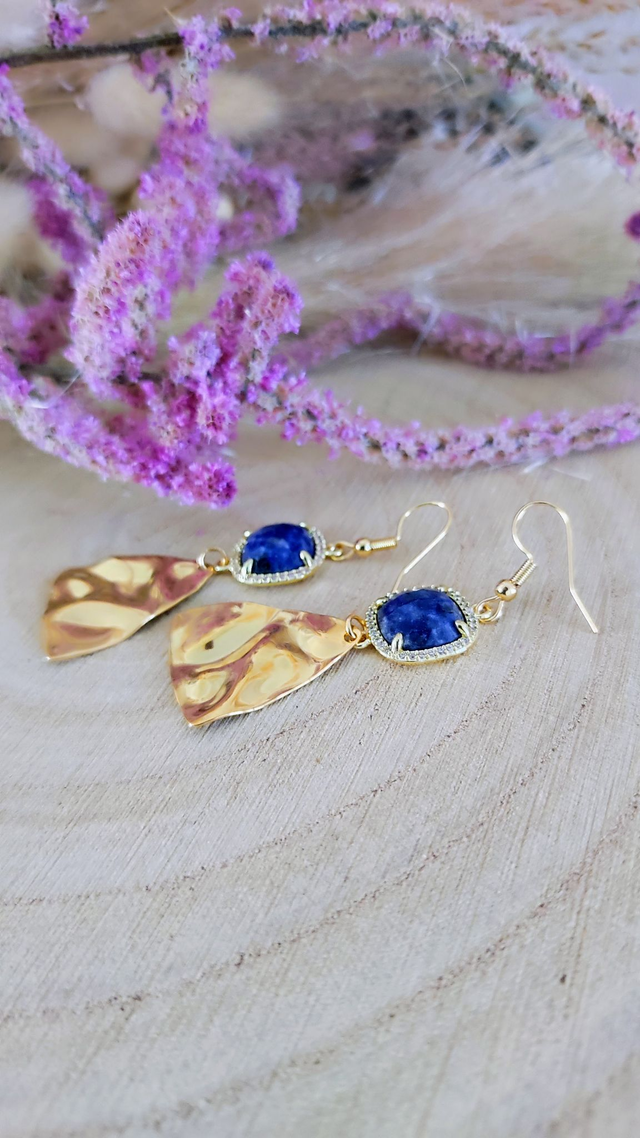 Boucles d'oreilles "Éclat" Sodalite