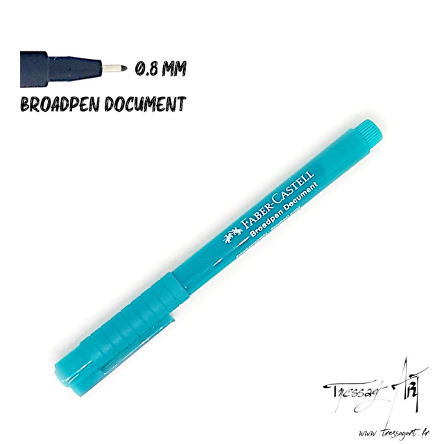 FABER CASTELL - STYLO FEUTRE BROADPEN DOCUMENT 0,8MM BLEU TURQUOISE - FB021456