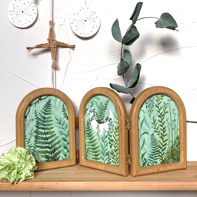 Triptyque fougères - aquarelles originales encadrées