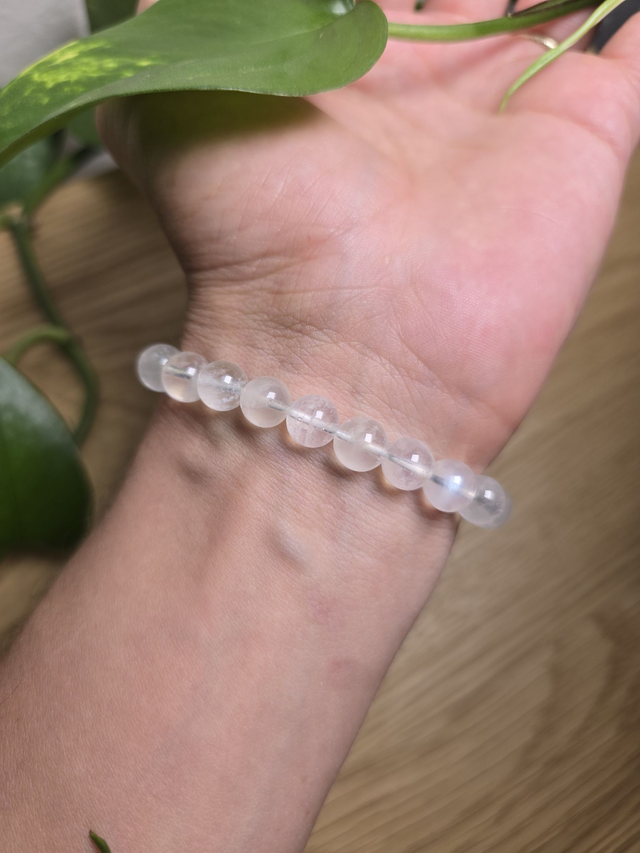 Bracelet Pierre de Lune, perles de 8 mm (Qualité AA)