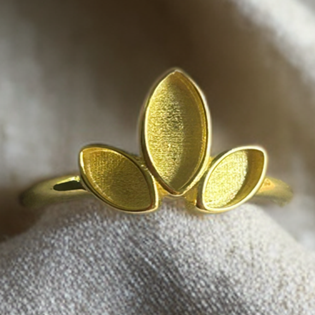 Ring diligente • gullbelagt • 8x6mm