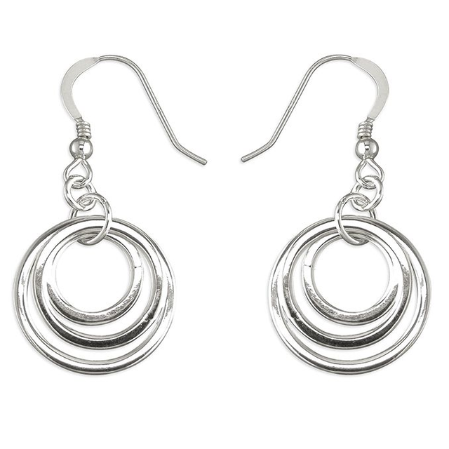 Circle silver earrings - CR9173