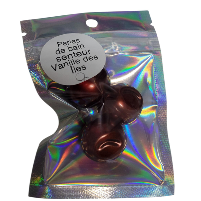 Lot de 3 perles de bain à l'huile de soja Vanille des Îles 