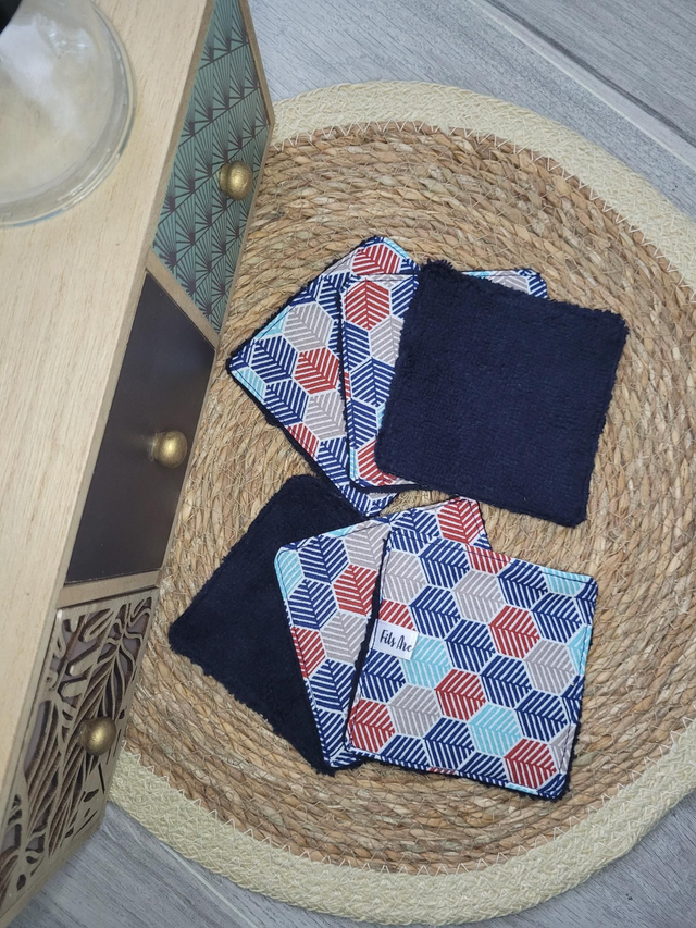 Lingettes Hexagones bleu/marine
