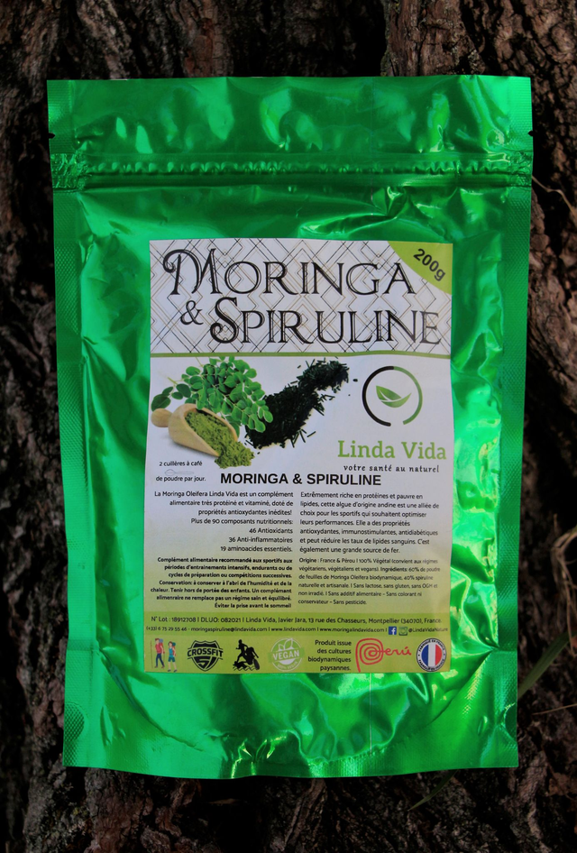 MORINGA &amp; SPIRULINE  sachet de 200 gr