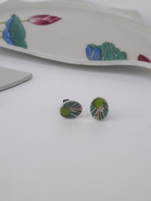 Boucles d'oreilles - porcelaine Charles Field Haviland - modèle Lotus no.3