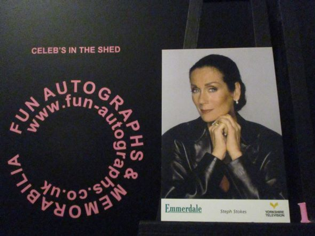 Lorraine Chase (Steph Stokes) Original Emmerdale Yorkshire Tv Logo Cast Card (1)