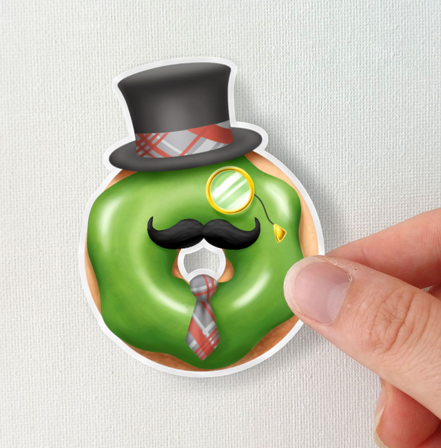 Sticker d'un donut gentleman