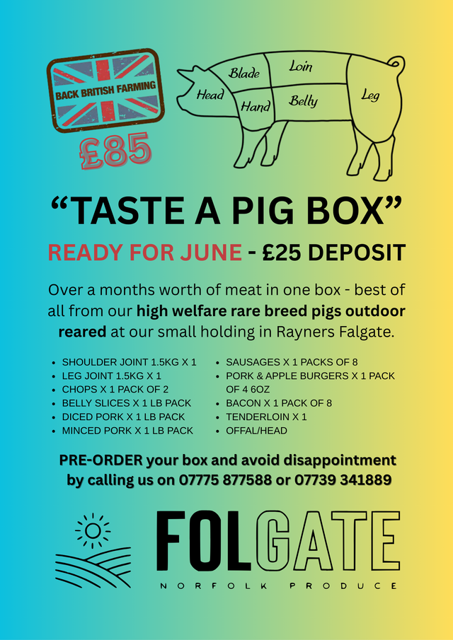 Taste a pig box pre-order deposit (balance of £60 payable upon delivery/collection)