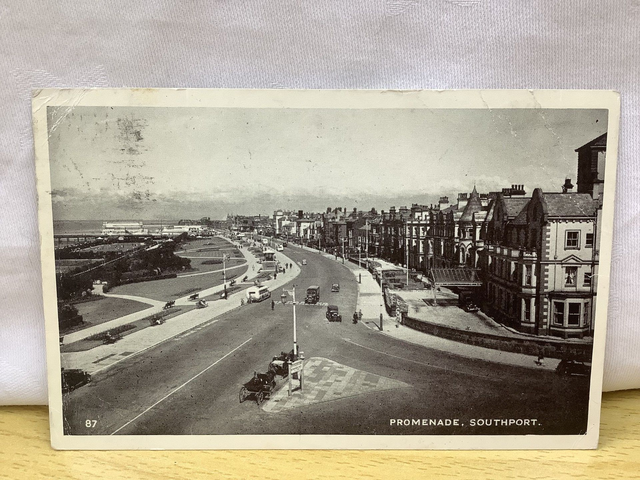 Southport, Promenade, Lancashire, Posted 1953 vintage unbranded postcard. Our Ref No. R849 £2.50