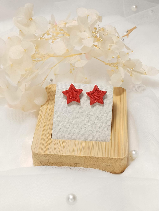 Boucles d'Oreilles "Etoiles Rougeoyantes"