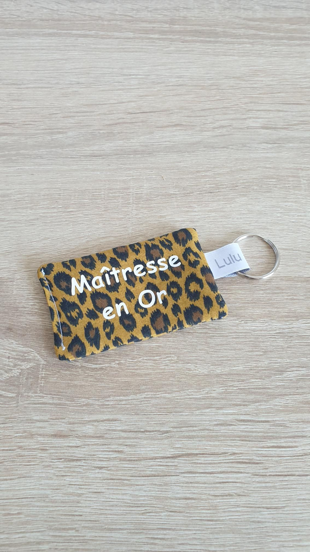 Porte clés Maîtresse en Or (léopard 🐆)