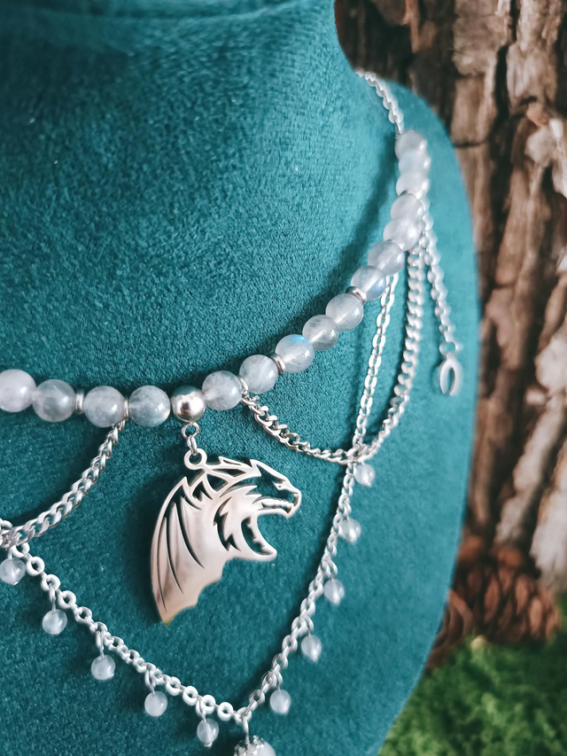 COLLIER - MOON DRAGON (argenté)