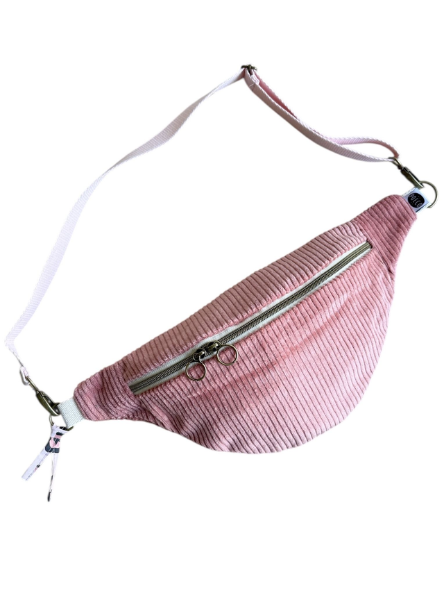 Sac Banane Uni velours côtelé ROSE