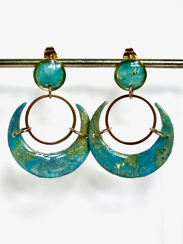 Boucles « Lune d’eau de mer » 